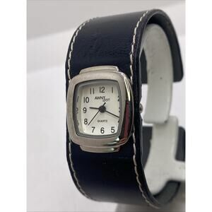 Womens Vintage Black Cuff Bangle Watch New Battery